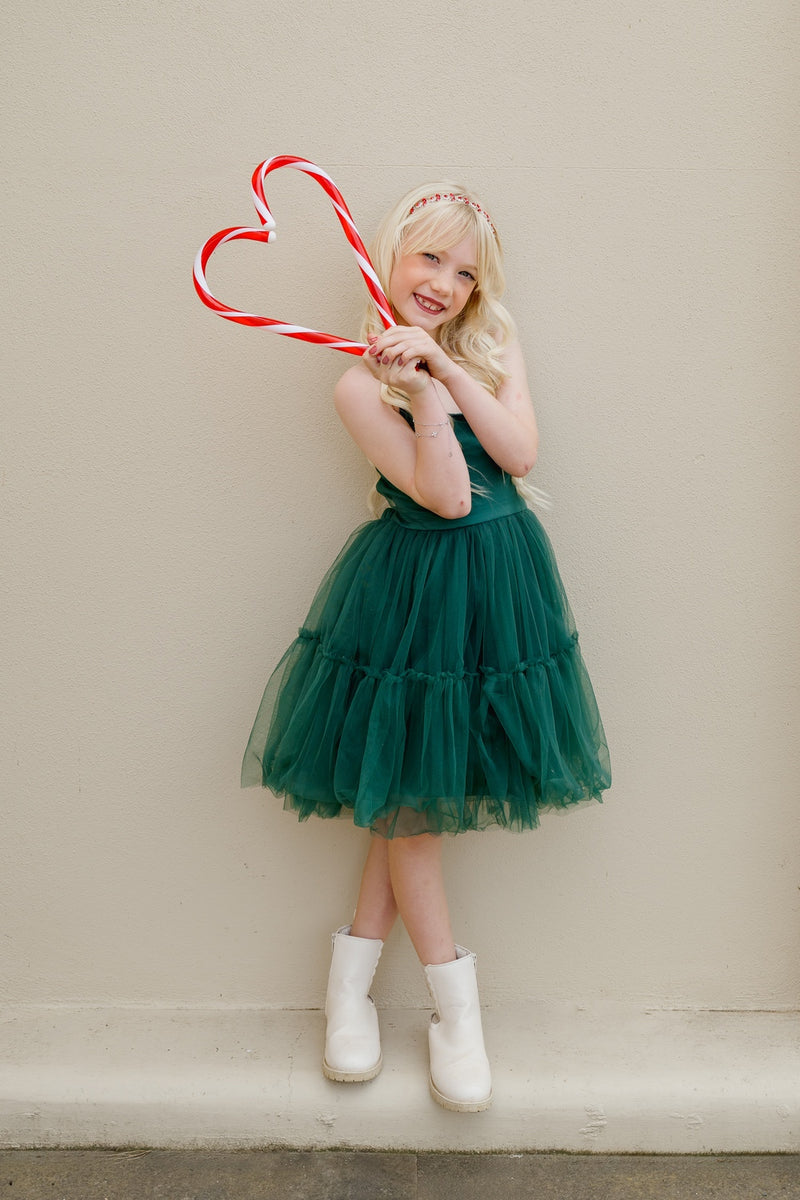 Juniper Girls Green Christmas Dress - A Little Lacey