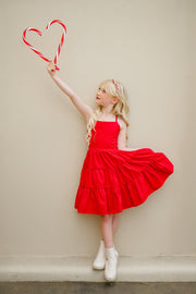 Phoebe Girls Dress - Red - A Little Lacey
