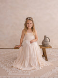Champagne flower girl maxi dress