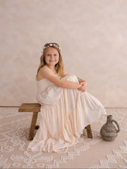 Clara Chiffon Girls Maxi Dress Champagne - A Little Lacey