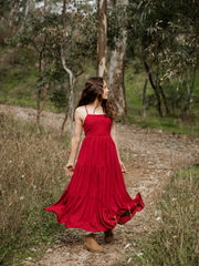 Clara Girls Red Maxi Dress - A Little Lacey