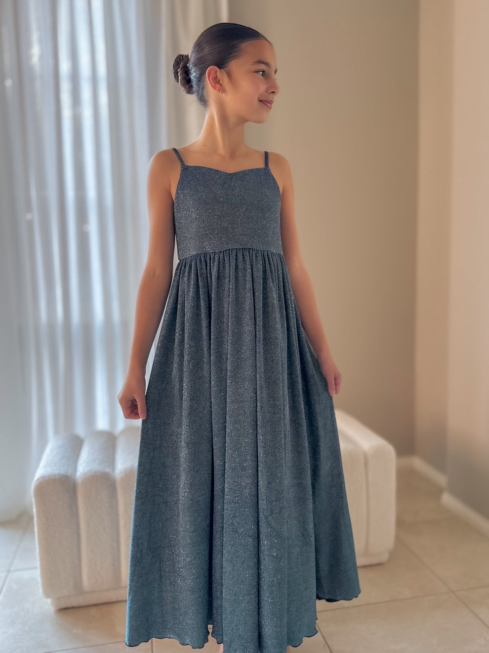Claudia girls blue green formal dress
