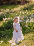 Girls white Communion dress with embroidery