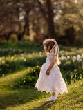 Clementine girls ivory embroidered dress