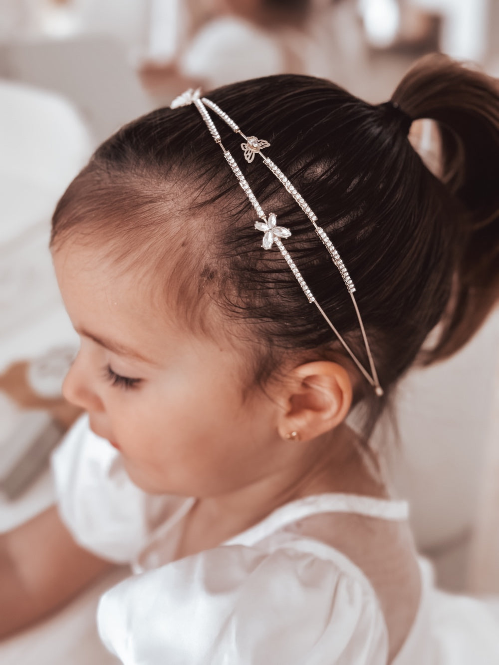 Dancing Butterfly Gold Headband - Tiaras and HeadpiecesDancing Butterfly Gold Headband with diamantes and crossed gold bands