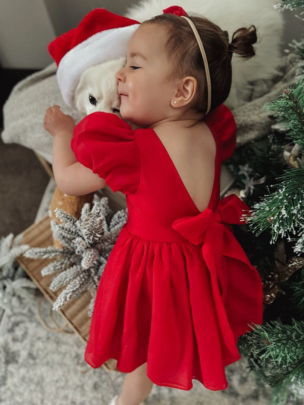 Delia Red Christmas Baby Romper