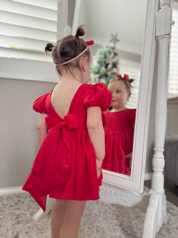 Delia Red Christmas Baby Romper