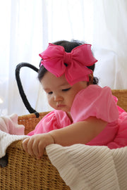 Hot Pink Girls Baby Headband - A Little Lacey