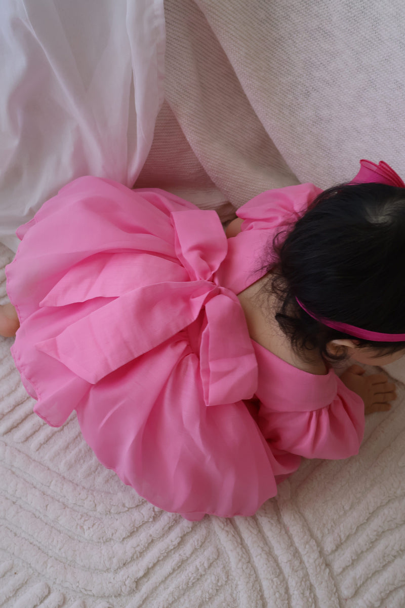 Delia Hot Pink Baby Dress - A Little Lacey