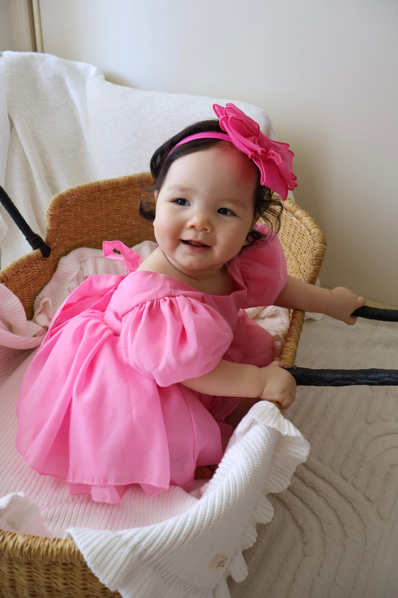 Delia Hot Pink Baby Dress - A Little Lacey