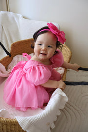 Delia Hot Pink Baby Dress - A Little Lacey