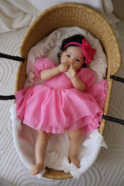 Delia Baby Girls Hot Pink Dress Puff Sleeve Baby Party Dress A Little Lacey Delia Baby Girls Hot Pink Dress Puff Sleeve Baby Party Dress A Little Lacey