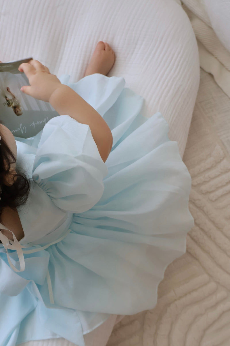 Delia Pale Blue Baby Dress - A Little Lacey