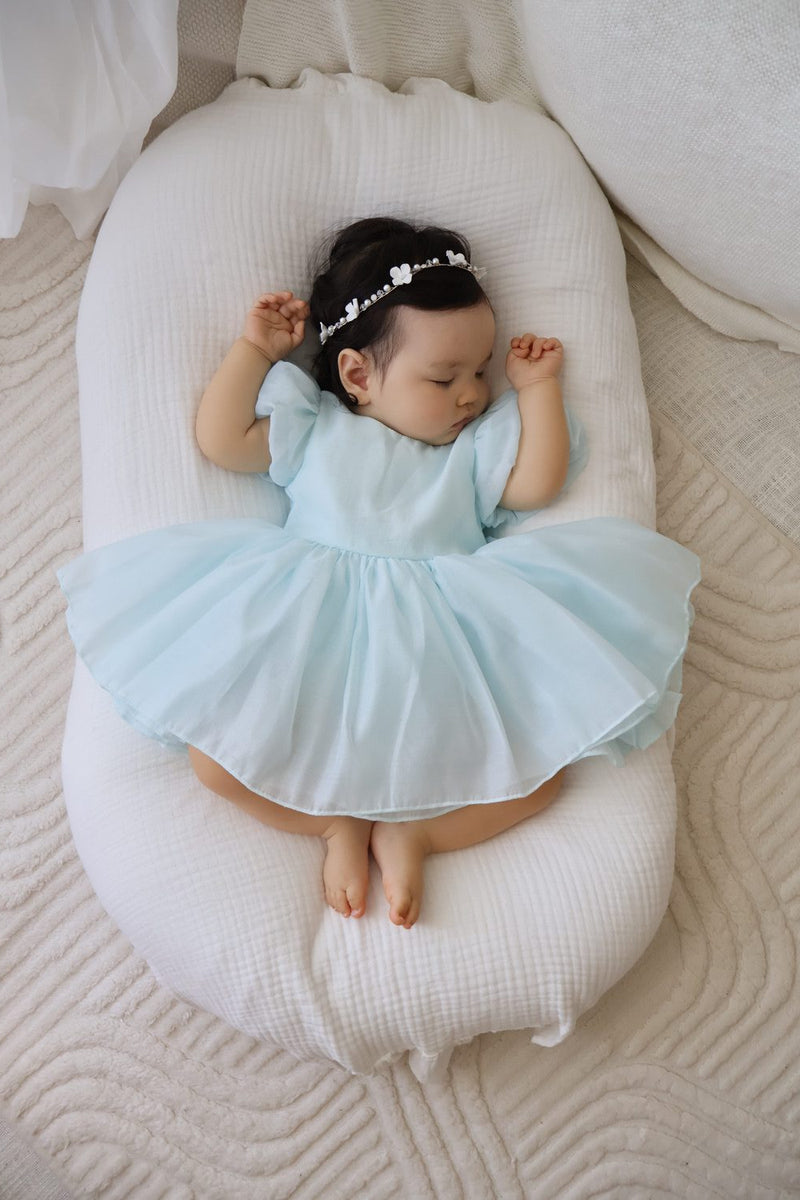 Delia Pale Blue Baby Dress - A Little Lacey
