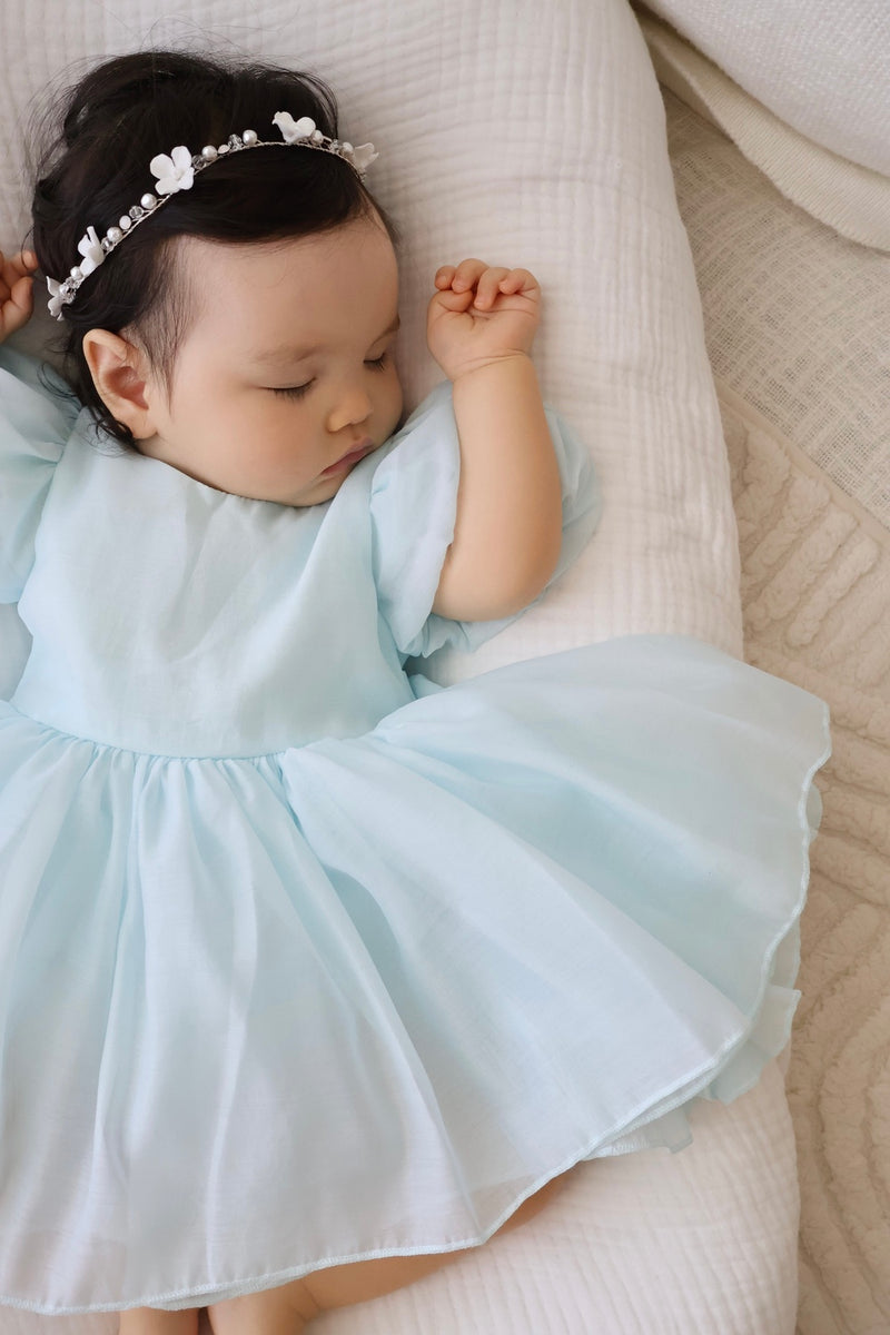 Delia Pale Blue Baby Dress - A Little Lacey