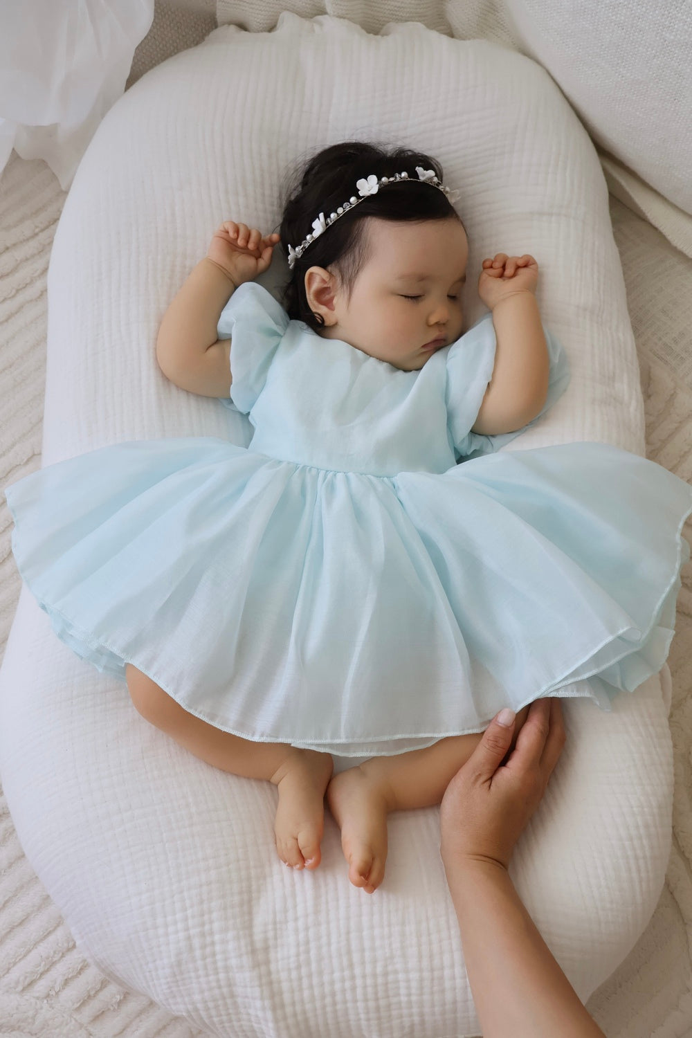 Delia Pale Blue Baby Dress - Easter Collection