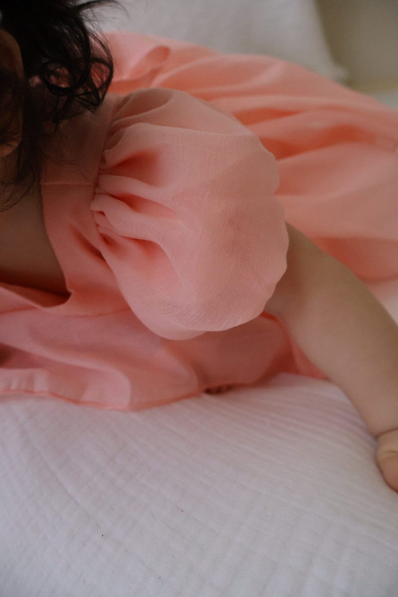 Delia Peach Baby Dress - A Little Lacey