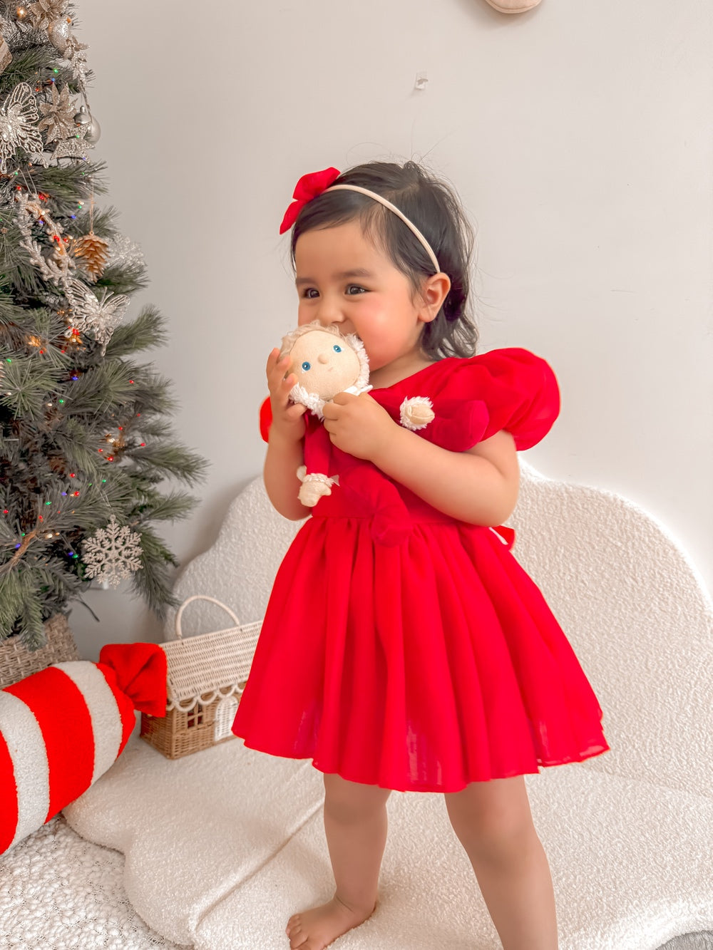 Delia Red Christmas Baby Romper