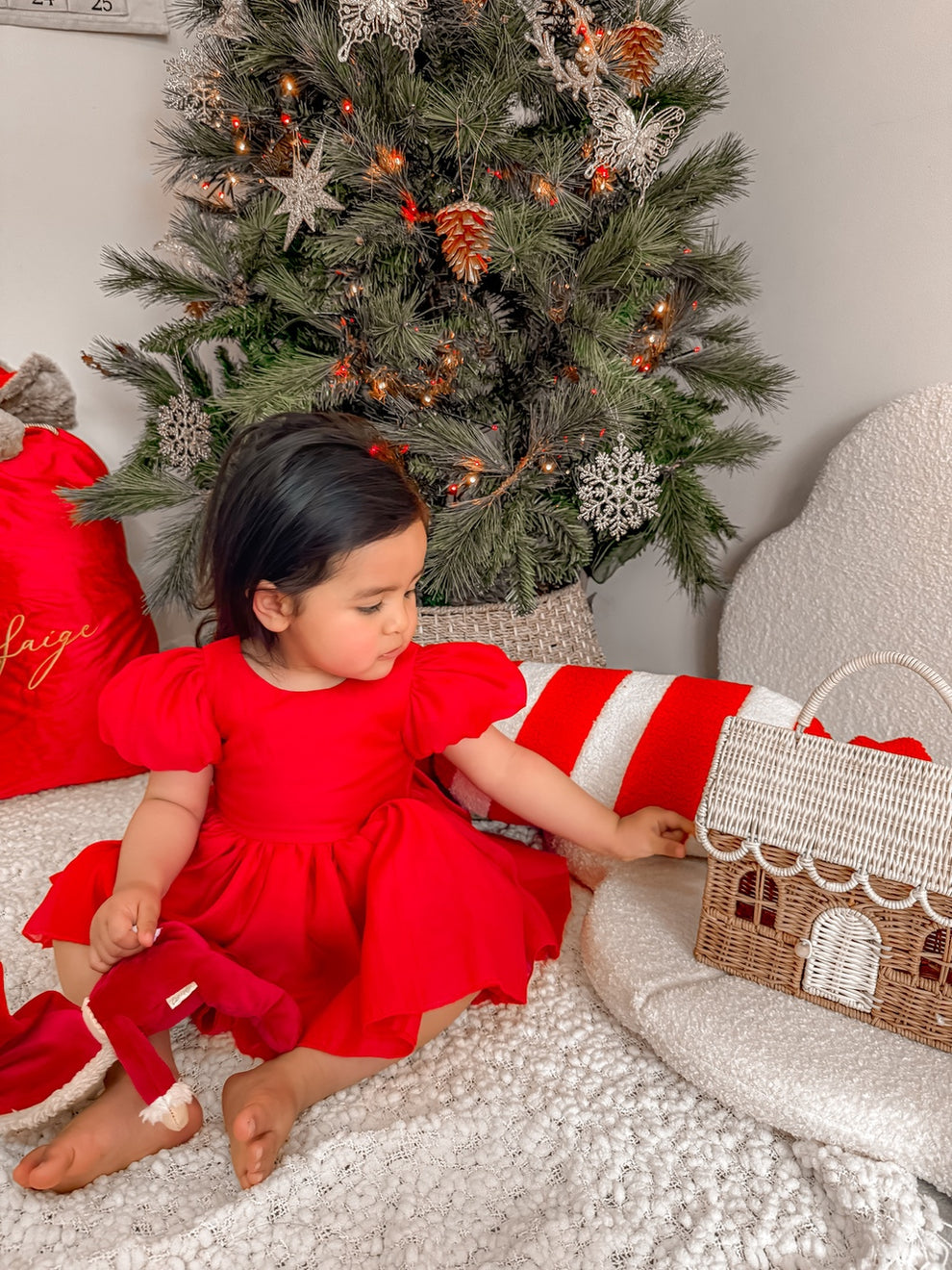 Delia Red Christmas Baby Romper - A Little Lacey · Photo 8 of 19