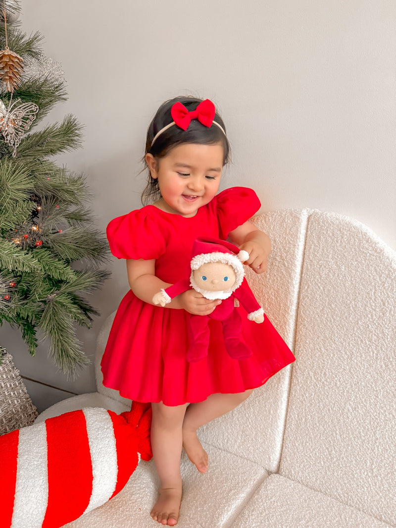 Delia Red Christmas Baby Romper - A Little Lacey