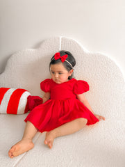 Delia Red Christmas Baby Romper - A Little Lacey