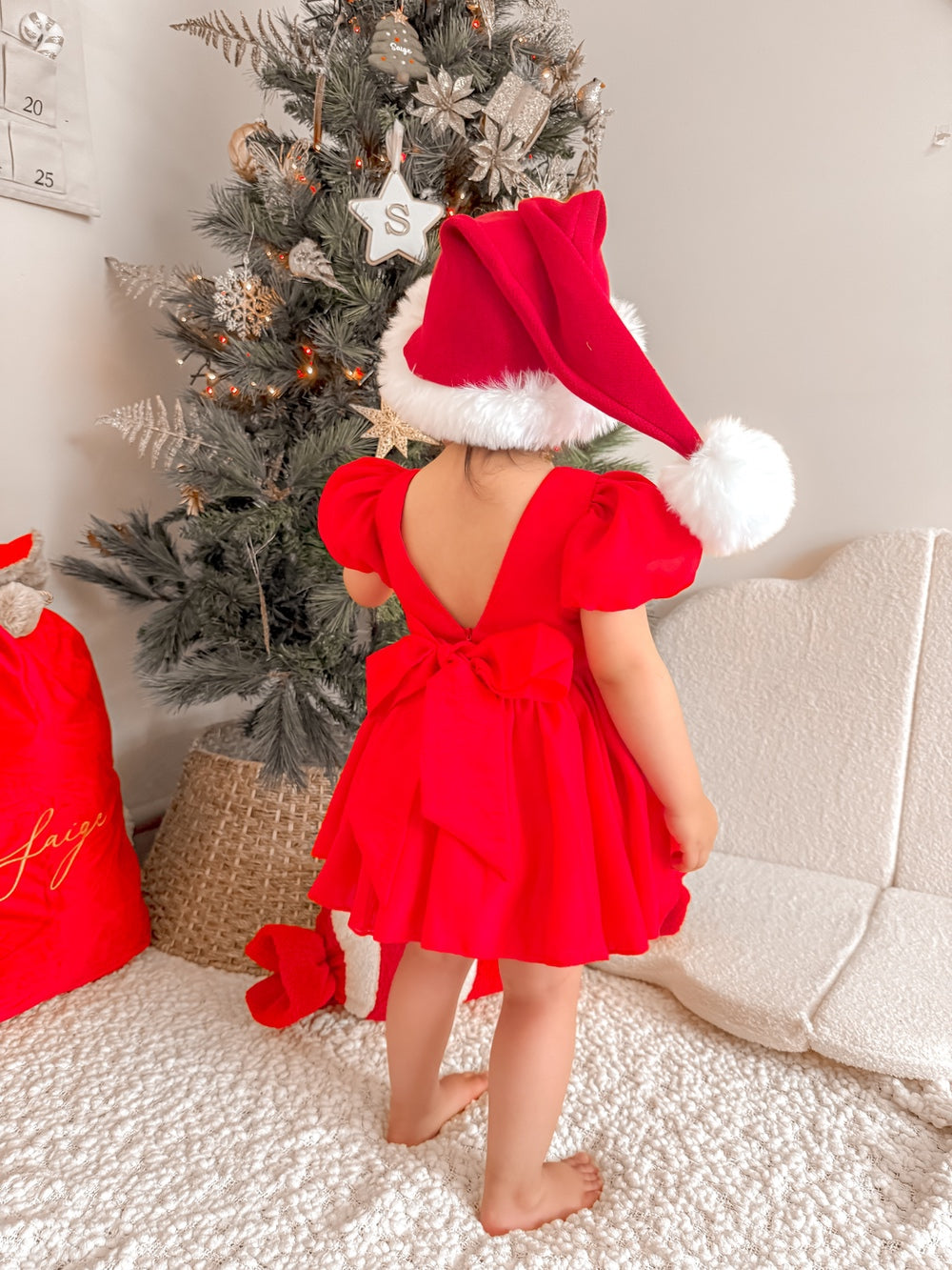 Delia Red Christmas Baby Romper