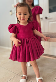 Delia Fuchsia Baby Dress - A Little Lacey