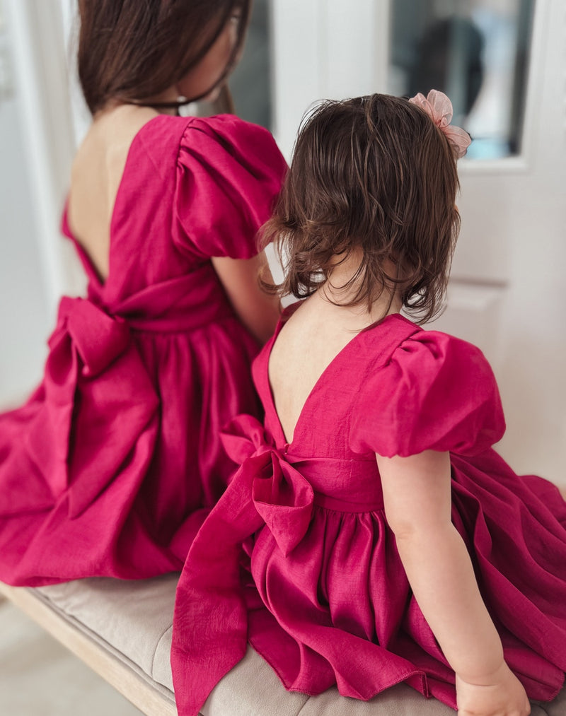 Delia Fuchsia Baby Dress - A Little Lacey