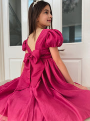 Delia Girls Fuchsia Dress - A Little Lacey