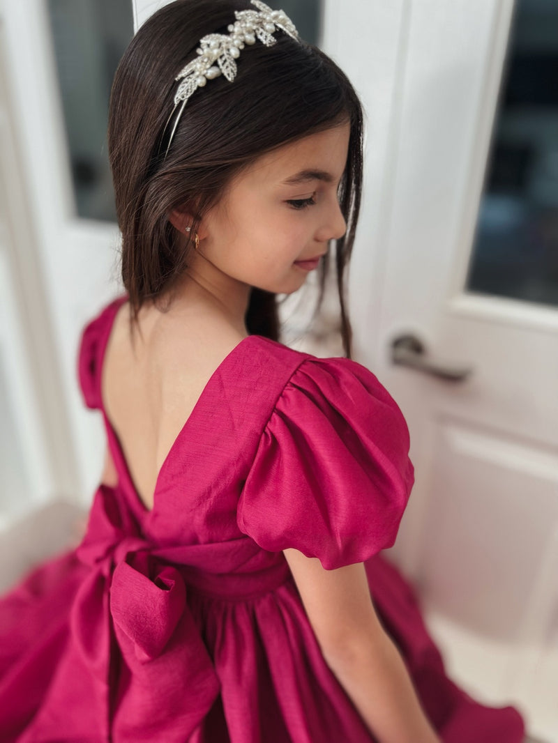 Delia Girls Fuchsia Dress - A Little Lacey