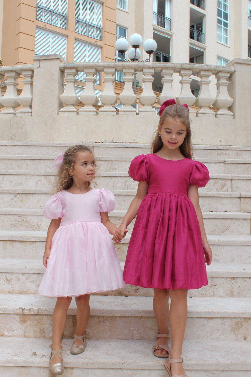 Delia Girls Fuchsia Dress - A Little Lacey
