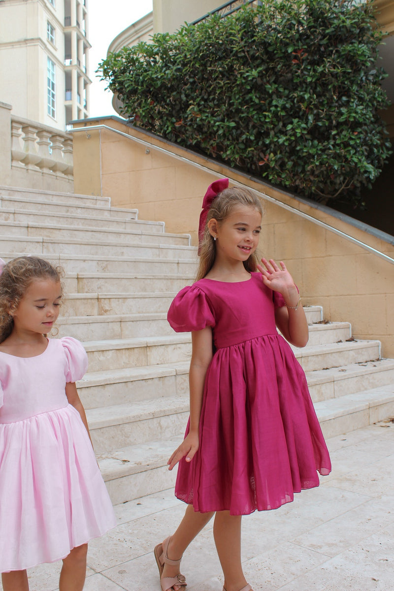 Delia Girls Fuchsia Dress - A Little Lacey
