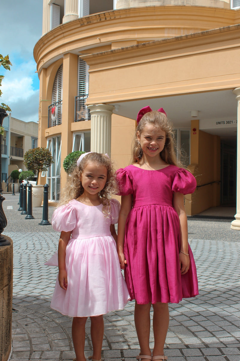 Delia Girls Fuchsia Dress - A Little Lacey