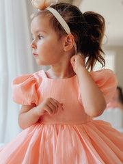 Delia Peach Baby Dress - A Little Lacey