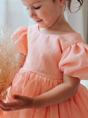 Delia Peach Baby Dress - A Little Lacey