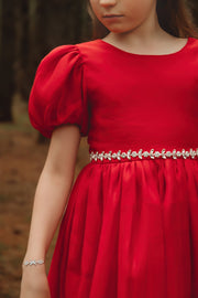 Delia Girls Red Christmas Dress - A Little Lacey