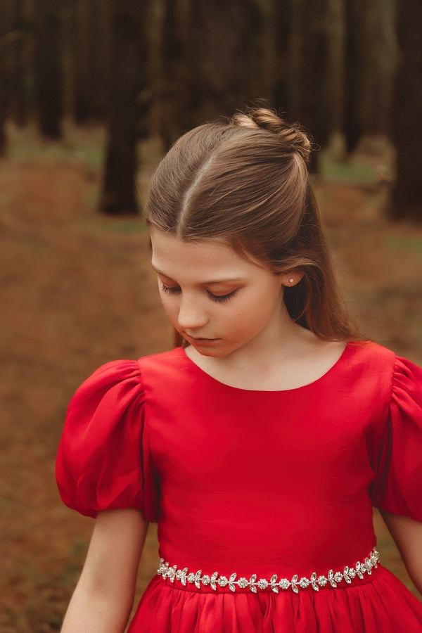 Delia Girls Red Christmas Dress - A Little Lacey