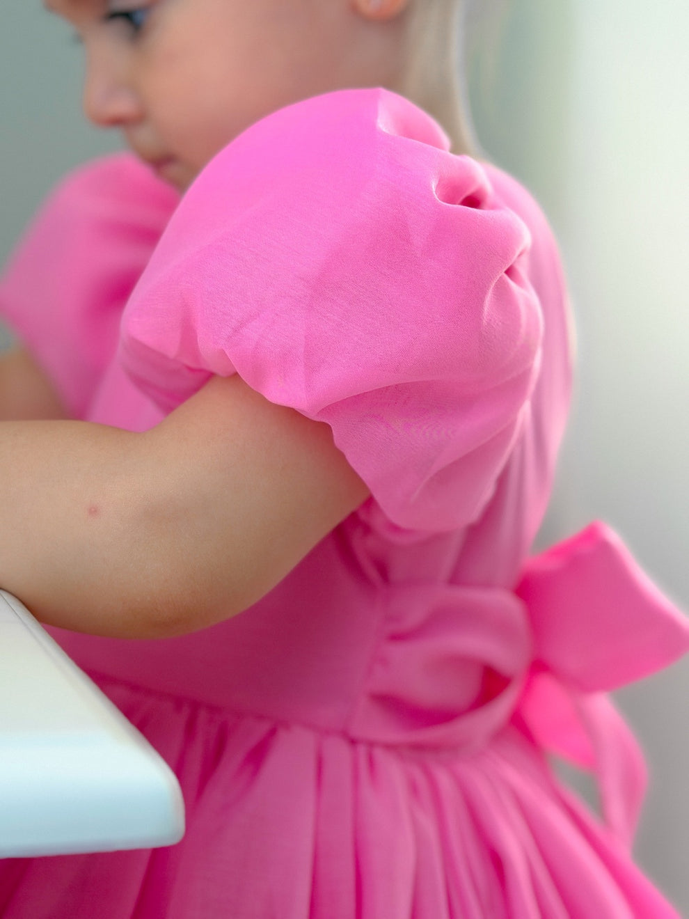 Hot pink girls dress perfect for birthdays, parties and flower girl outfits