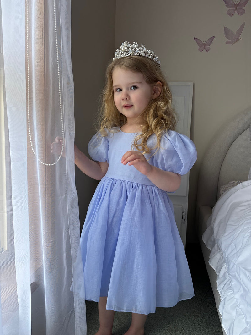 Delia Girls Light Blue Dress - A Little Lacey