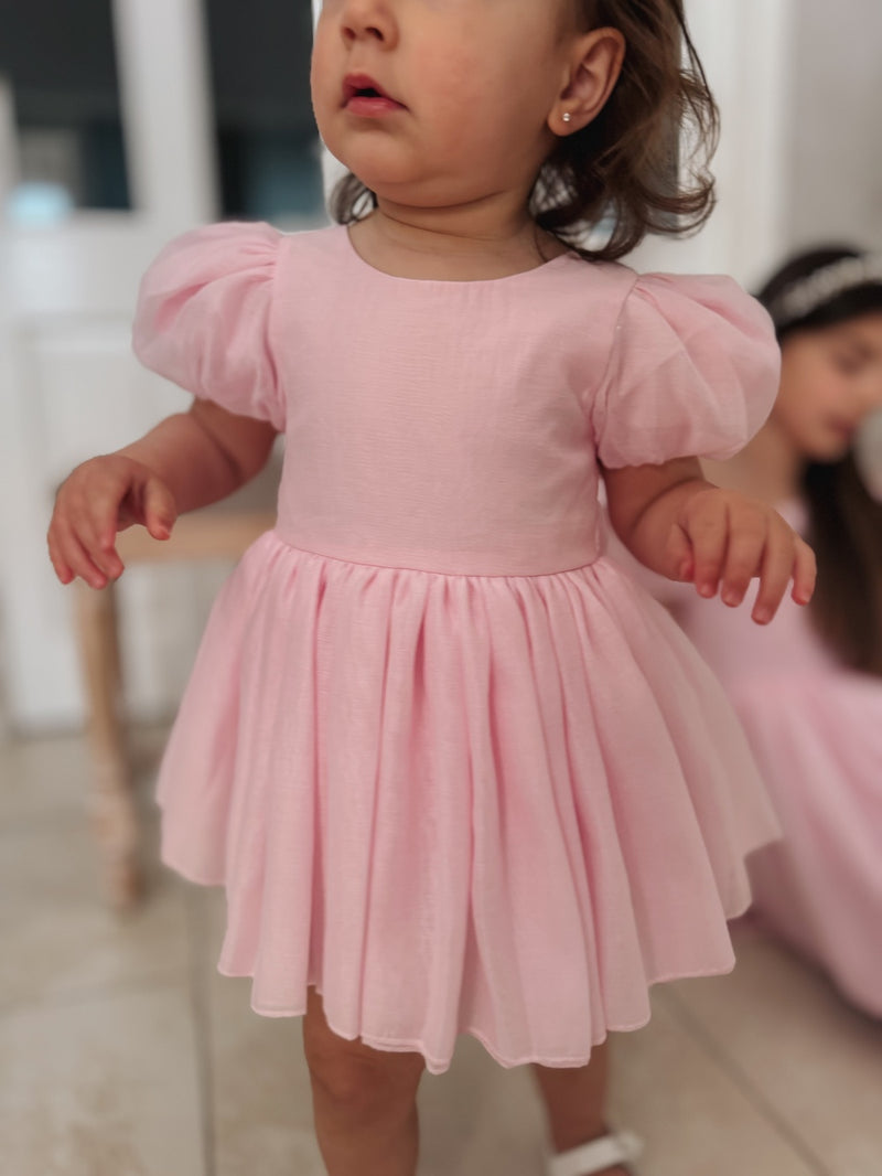 Delia Light Pink Baby Dress - A Little Lacey