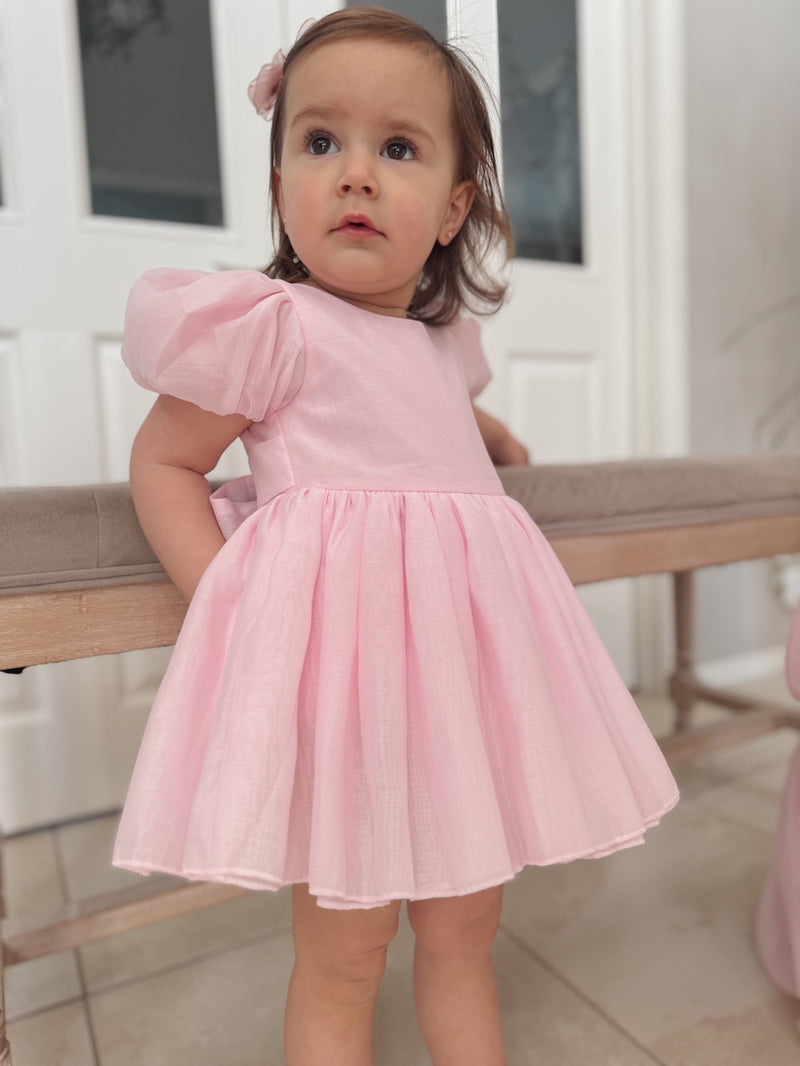 Delia Light Pink Baby Dress - A Little Lacey