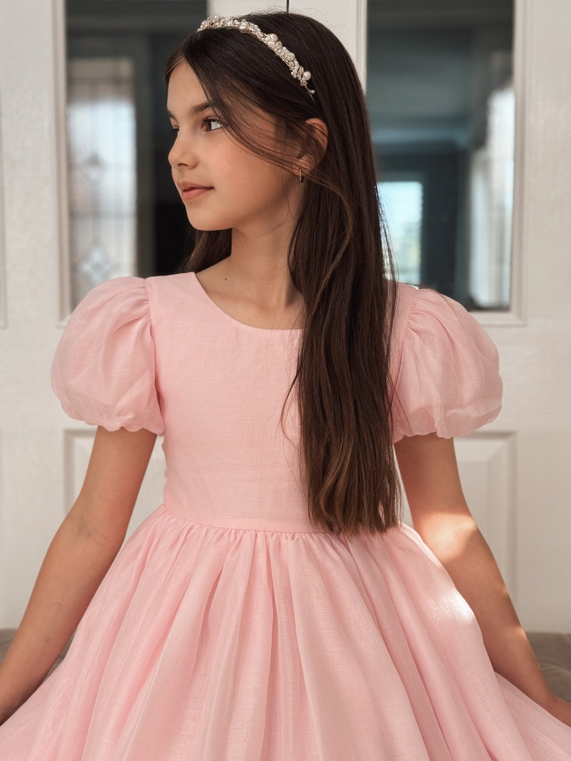 Delia Girls Light Pink Dress - A Little Lacey