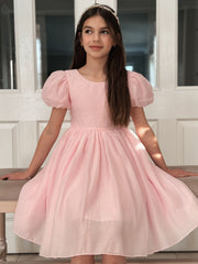 Delia Girls Light Pink Dress - A Little Lacey