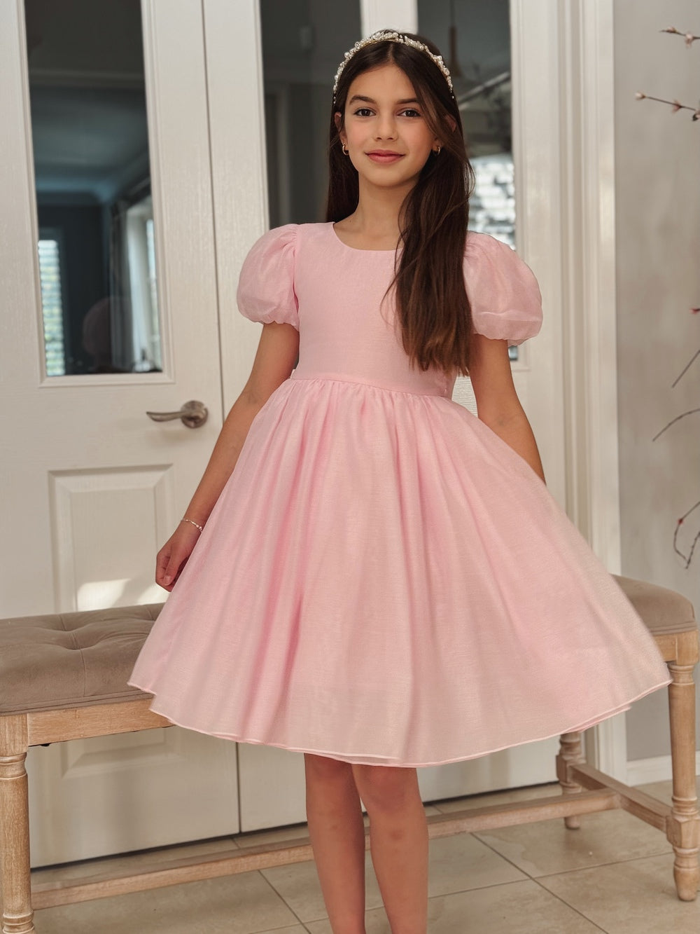 Delia Girls Light Pink Dress – A Little Lacey1