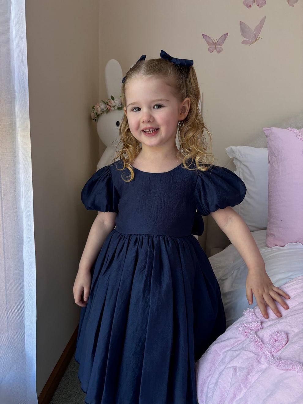Delia Girls Navy Blue Dress - A Little Lacey · Photo 8 of 13