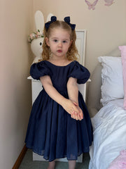 Delia Girls Navy Blue Dress - A Little Lacey
