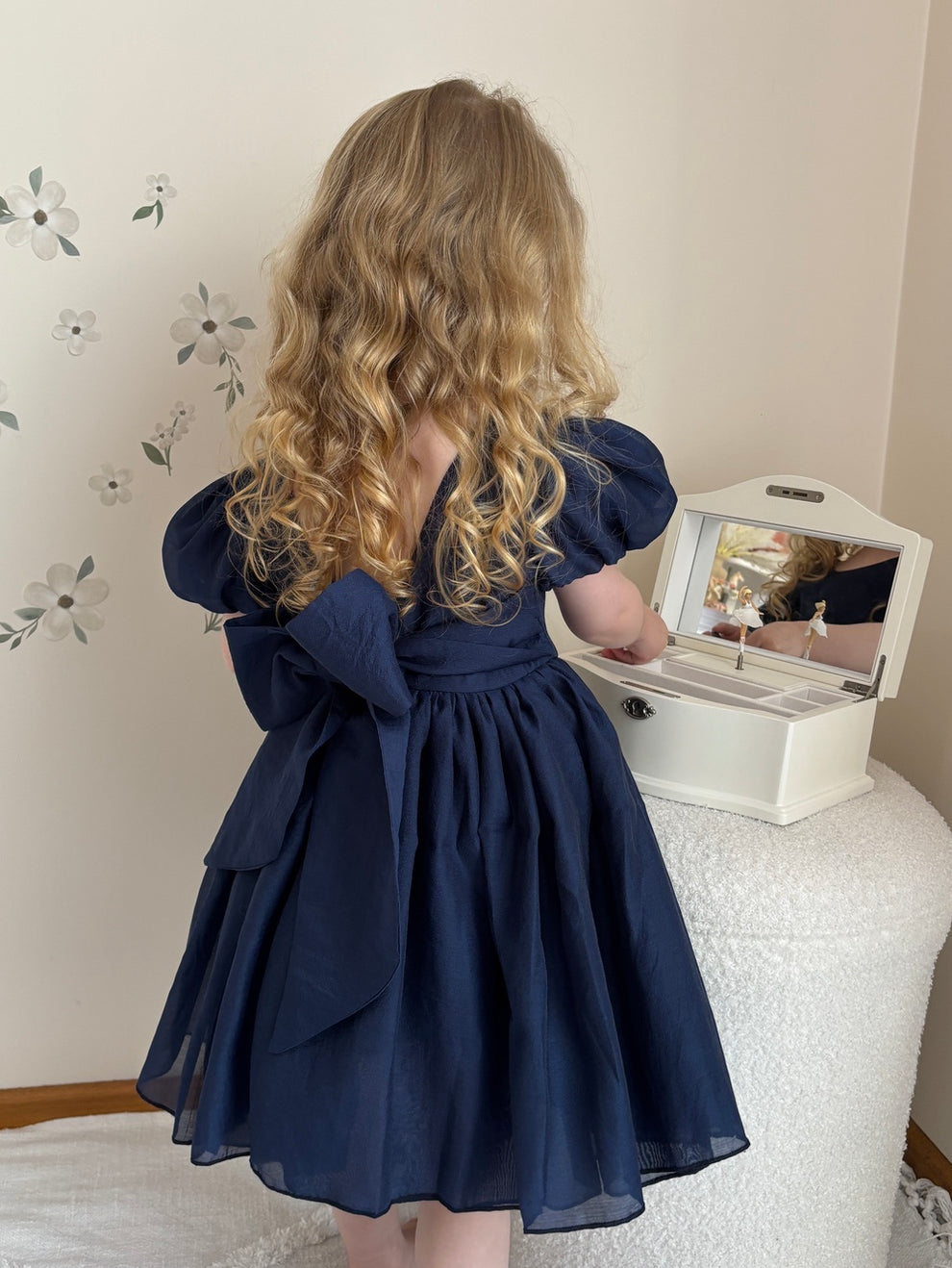 Delia Girls Navy Blue Dress - A Little Lacey · Photo 6 of 13