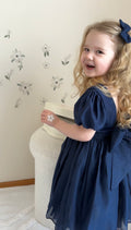 Delia Girls Navy Blue Dress - A Little Lacey · Photo 11 of 13