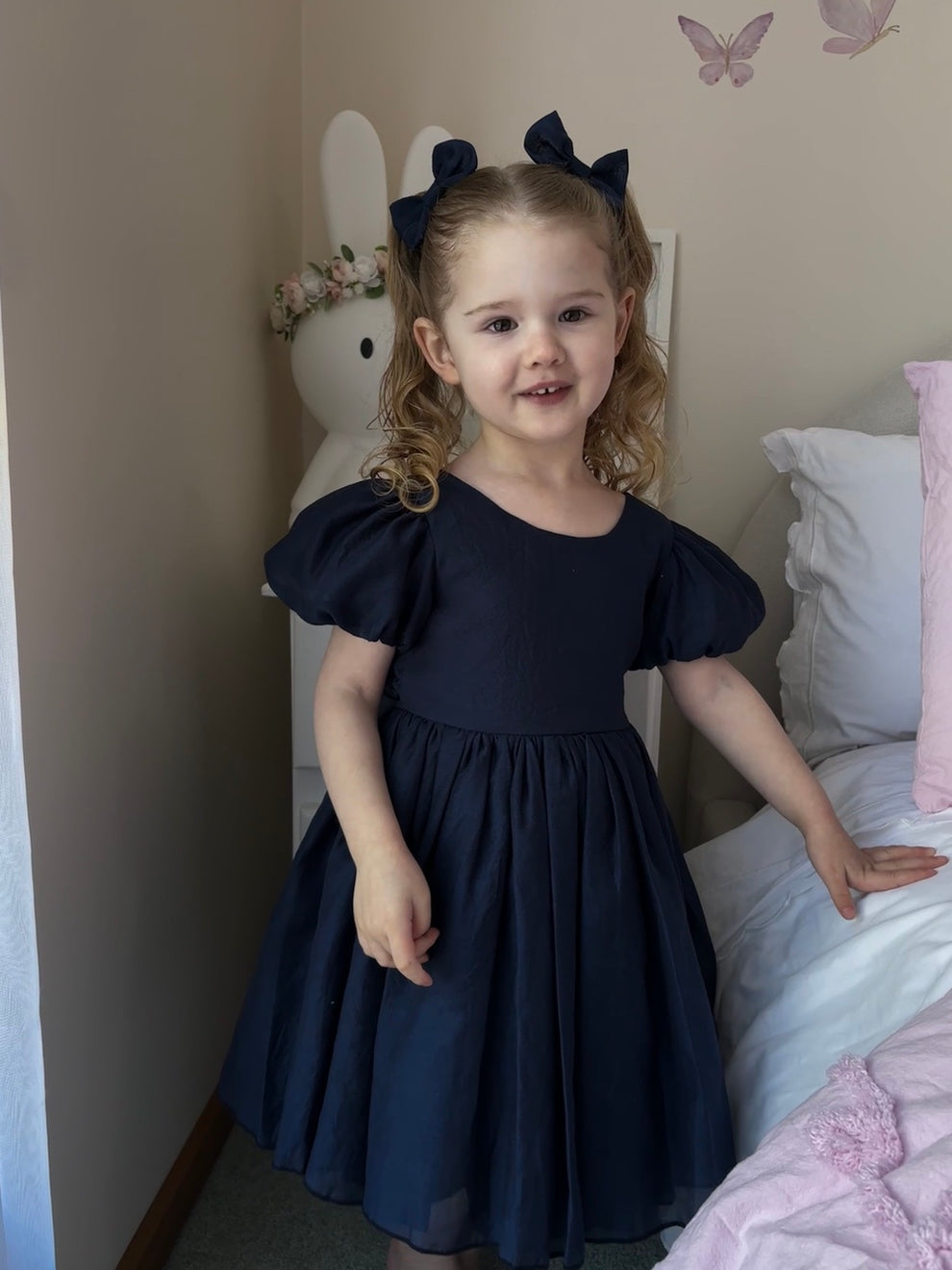 Delia Girls Navy Blue Dress - A Little Lacey · Photo 10 of 13