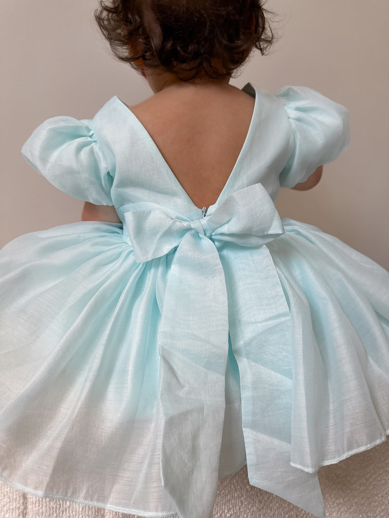Delia Pale Blue Baby Dress - A Little Lacey